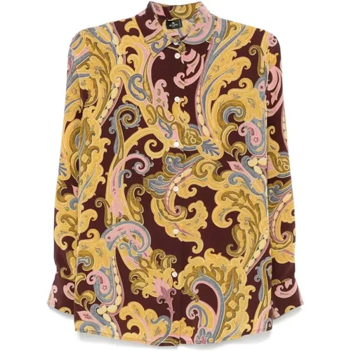 Graphic Print Silk Shirt Multicolour , female, Sizes: M - ETRO - Modalova