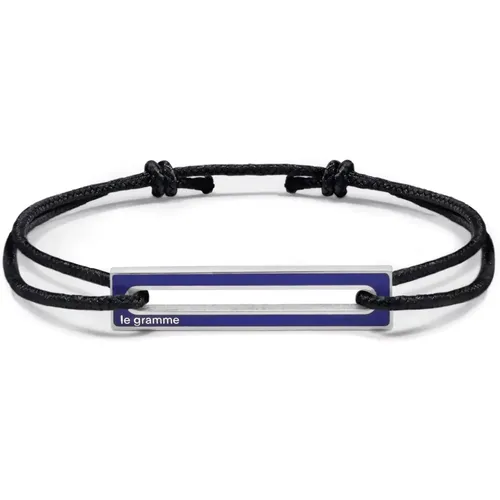 Bracelets, unisex, , Size: ONE SIZE Royal Blue Lacquered Cord Bracelet - Le Gramme - Modalova