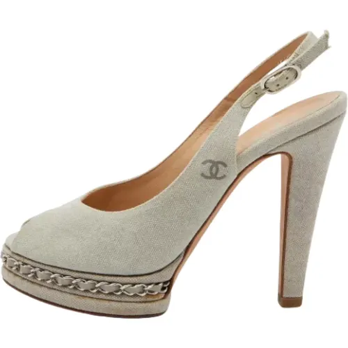 Pre-owned Canvas heels , female, Sizes: 4 1/2 UK - Chanel Vintage - Modalova