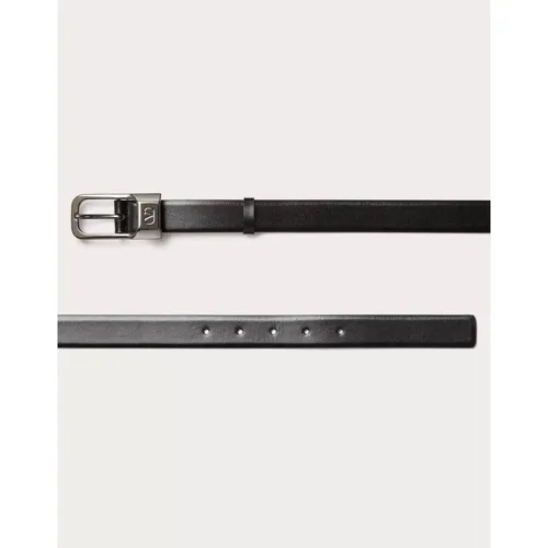 Belts, male, , Size: 90 CM Mini VLogo Leather Belt - Valentino Garavani - Modalova