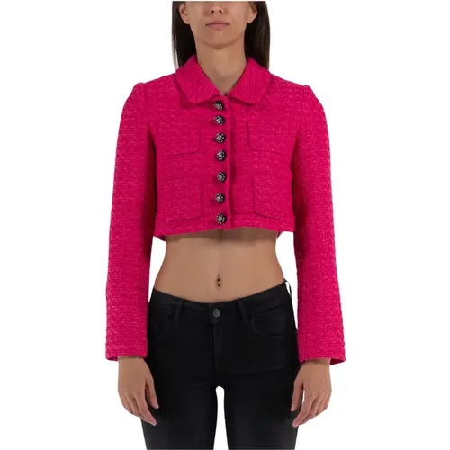 Crop Boucle Jacket , female, Sizes: 3XS, 2XS - Self Portrait - Modalova