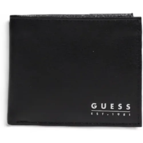 Wallets & Cardholders, male, , Size: ONE SIZE Leather Coin Pocket Billfold Wallet - Guess - Modalova