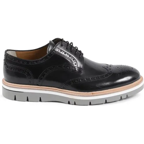 Schwarze Leder Brogue Schuhe , Herren, Größe: 45 EU - Dee Ocleppo - Modalova