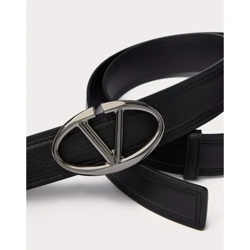 Grained Leather VLogo Belt Bold Edition , male, Sizes: 85 CM, 105 CM, 95 CM - Valentino Garavani - Modalova