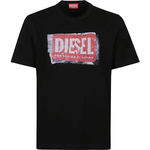Anpassen T-Shirt , Herren, Größe: M - Diesel - Modalova