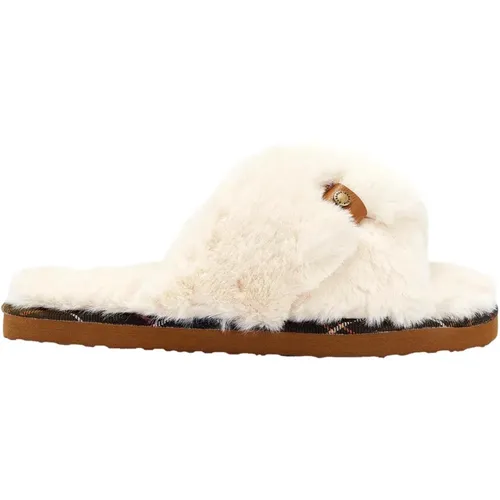 Slippers, female, , Size: 8 US Eliza Cross Over Slippers Ivory - Barbour - Modalova