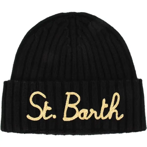 Beanies, female, , Size: ONE SIZE Knitted Beanie with Iconic Logo - MC2 Saint Barth - Modalova