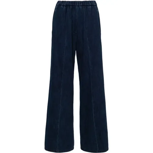 Denim Palazzo Pants with Elasticated Waist , female, Sizes: S - Forte Forte - Modalova