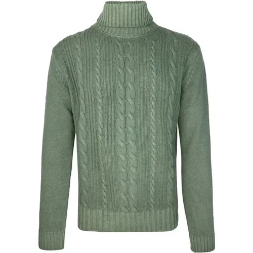 Grüner Zopfmuster Pullover , Herren, Größe: XL - Lubiam - Modalova