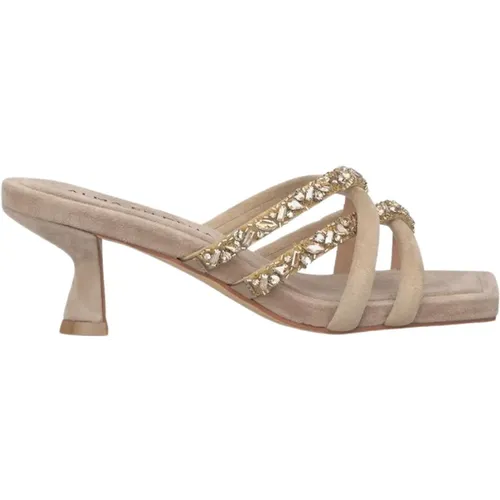 Crystal Strap Kitten Heel Sandal , female, Sizes: 7 UK, 5 UK, 4 UK, 6 UK - Alma en Pena - Modalova