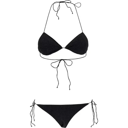 Schwarzes Bikini mit Dreiecks-BH , Damen, Größe: M - Oseree - Modalova