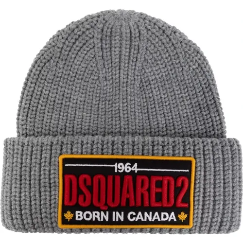 Beanies, male, , Size: ONE SIZE Cap with logo - Dsquared2 - Modalova