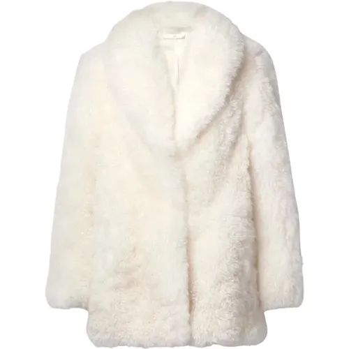 Sheana Shearling Jacket - Off-White , female, Sizes: S - Loveshackfancy - Modalova