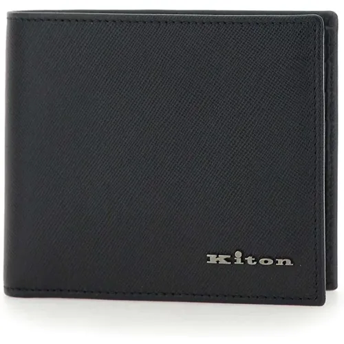 Wallets & Cardholders, male, , Size: ONE SIZE Men's Leather Wallet, , Card Slots - Kiton - Modalova