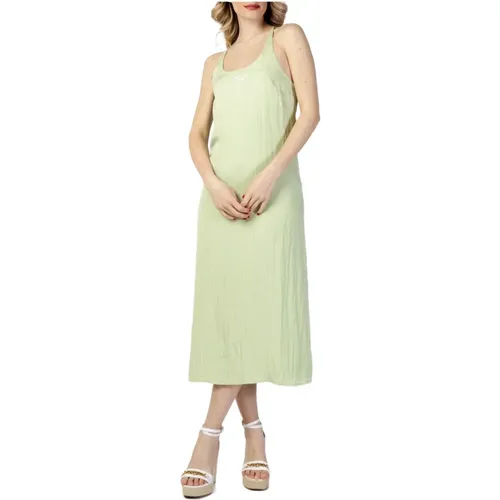 Grünes Slip-on Kleid mit Trägern , Damen, Größe: XS - Calvin Klein Jeans - Modalova