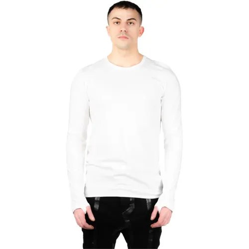 Weißes Langarm-Baumwoll-Jersey-T-Shirt , Herren, Größe: 2XL - Isaac Sellam - Modalova
