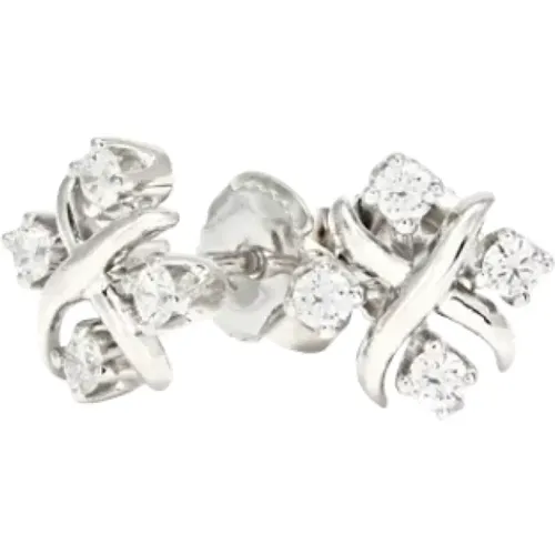 Pre-owned Jewellery, female, , Size: ONE SIZE Pre-owned Platinum earrings - Tiffany & Co. Pre-owned - Modalova