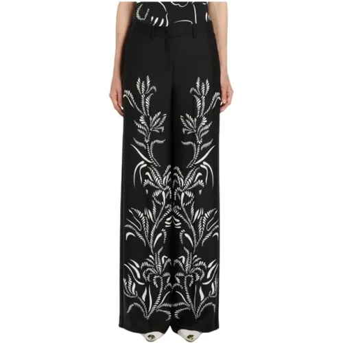 Wide Trousers, female, , Size: S Wide Leg Printed Palazzo Pants - Marella - Modalova