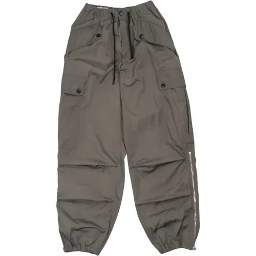 Nylon Wasserabweisende Cargo Hose Grau - Dries Van Noten - Modalova