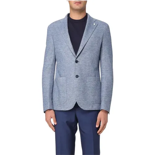 Blazers, male, , Size: 2XL Blazer with Patch Pockets - Luigi Bianchi Mantova - Modalova