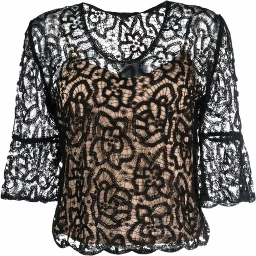 Guipure Lace Semi-Transparent Sweaters , female, Sizes: M - Twinset - Modalova