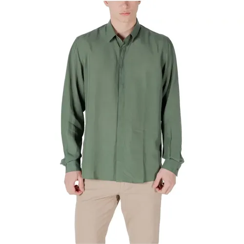 Casual Shirts, male, , Size: XS Linen Blend Long Sleeve Shirt - Antony Morato - Modalova