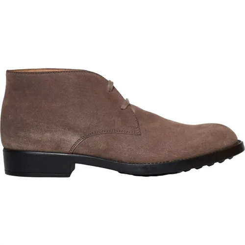 Beige Suede Ankle Boots , male, Sizes: 10 1/2 UK, 8 UK, 8 1/2 UK, 6 UK, 11 UK - TOD'S - Modalova