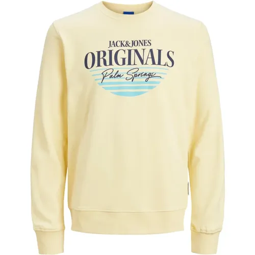 Logo Print Sweatshirt Pullover Casual , Herren, Größe: M - jack & jones - Modalova