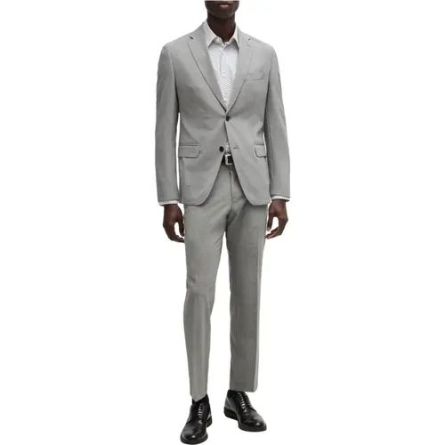 Grey Wool Slim Fit Suit Set , male, Sizes: 2XL, XL, M, L, S - Hugo Boss - Modalova