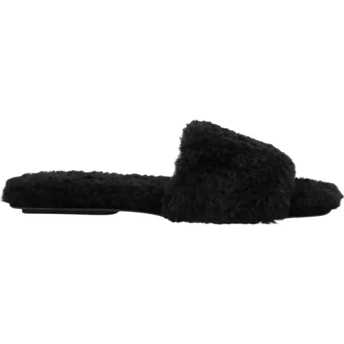 Luxury Faux-Fur Slide Sandals , female, Sizes: 4 UK - Marc Jacobs - Modalova