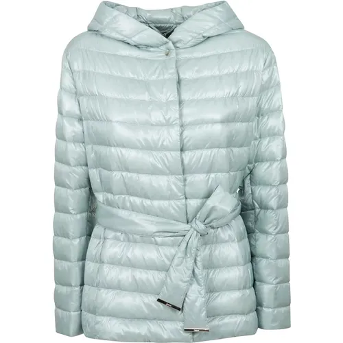 Winter Jackets, female, , Size: 2XL Quilted Hooded Jacket with Front Buttoning - Herno - Modalova
