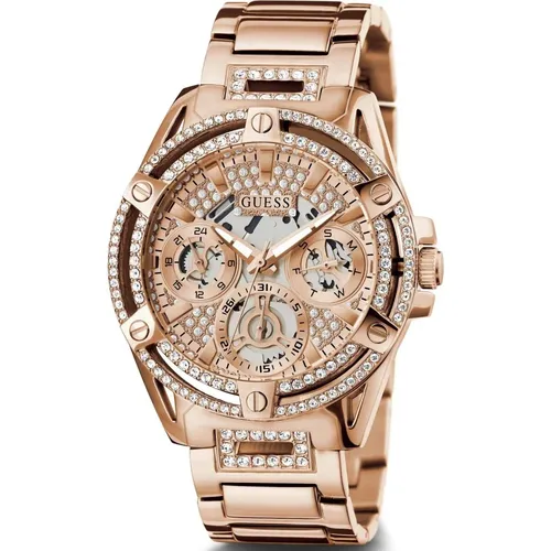Queen Rosegold Multifunction Watch , female, Sizes: ONE SIZE - Guess - Modalova