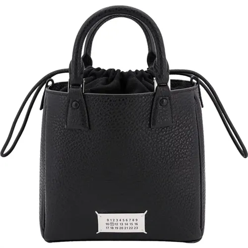 Leather Handbag with Logo Patch , female, Sizes: ONE SIZE - Maison Margiela - Modalova