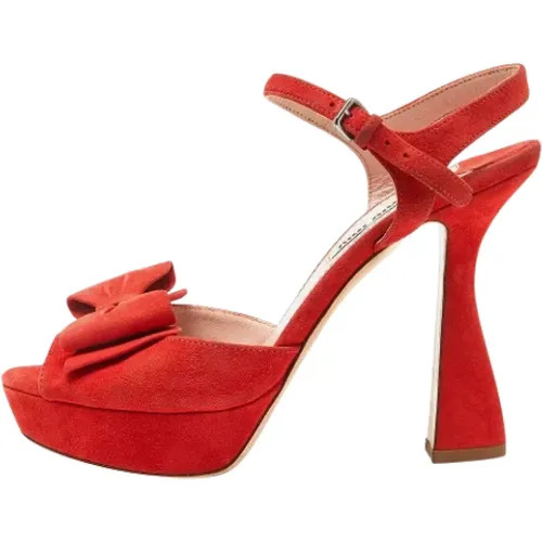 Pre-owned Wildleder sandals , Damen, Größe: 36 1/2 EU - Miu Miu Pre-owned - Modalova