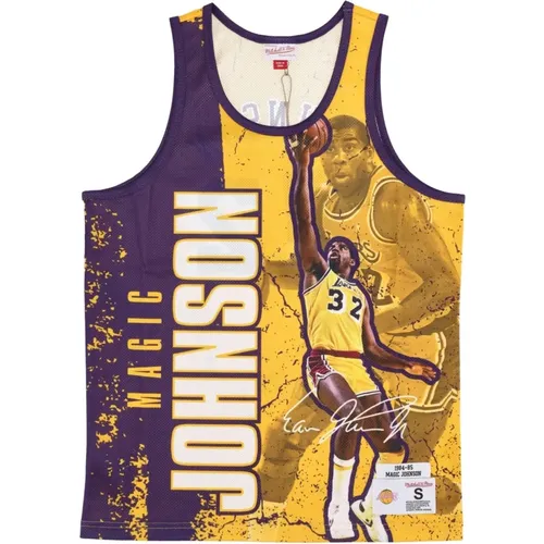 Sportswear, male, , Size: XL Magic Johnson Basketball Tank Top - Mitchell & Ness - Modalova