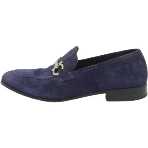 Pre-owned Flats, male, , Size: 8 1/2 US Pre-owned Suede flats - Salvatore Ferragamo Pre-owned - Modalova