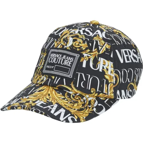 Caps, unisex, , Size: ONE SIZE Barocco Baseball Cap Black All Over - Versace Jeans Couture - Modalova