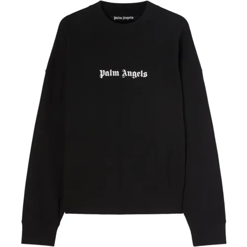 Cotton Jersey Sweater with Logo Print , male, Sizes: XL - Palm Angels - Modalova