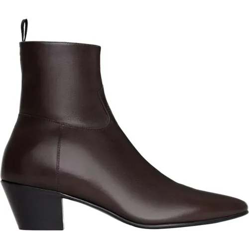 Leather Ankle Boots Almond Toe , female, Sizes: 7 UK, 8 UK - Celine - Modalova
