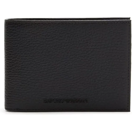 Leather Wallet Polyester Lining , male, Sizes: ONE SIZE - Emporio Armani - Modalova