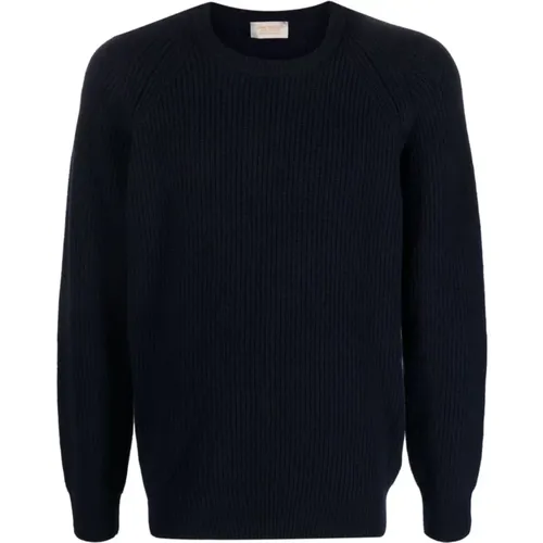 Ribbed-Knit Crew-Neck Sweater , male, Sizes: L - John Smedley - Modalova