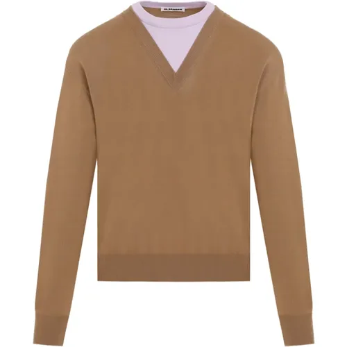 Walnut Jumper , male, Sizes: M, S, L - Jil Sander - Modalova