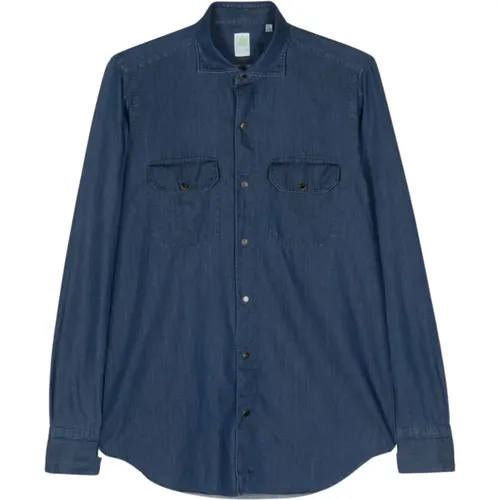 Denim Chambray Shirt , male, Sizes: 5XL, S, XL, 3XL, M, L, 2XL, 4XL - Finamore - Modalova