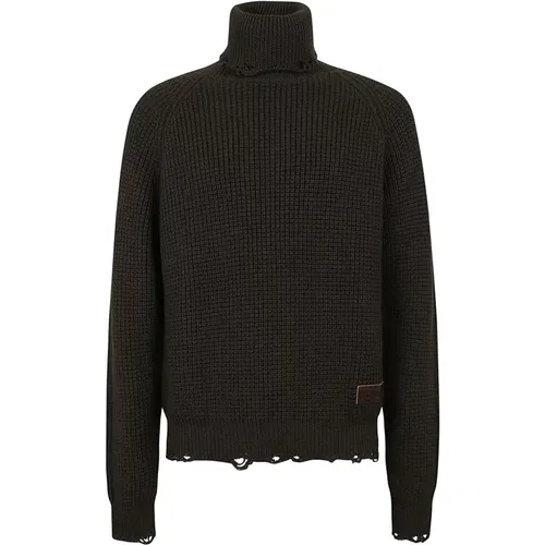 Embroidered Wool Turtleneck Pullover , male, Sizes: XL, M, S, L - Dsquared2 - Modalova
