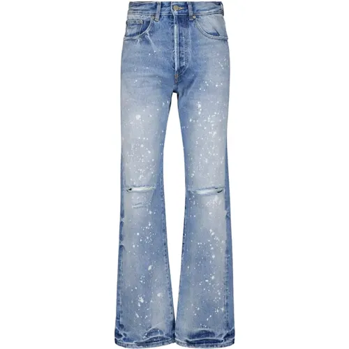 Paint-Splatter Straight Jeans , male, Sizes: W30 - Palm Angels - Modalova