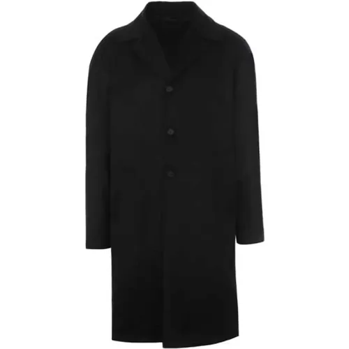 Single-Breasted Coats, male, , Size: M Cashmere Single-Breasted Coat - Prada - Modalova