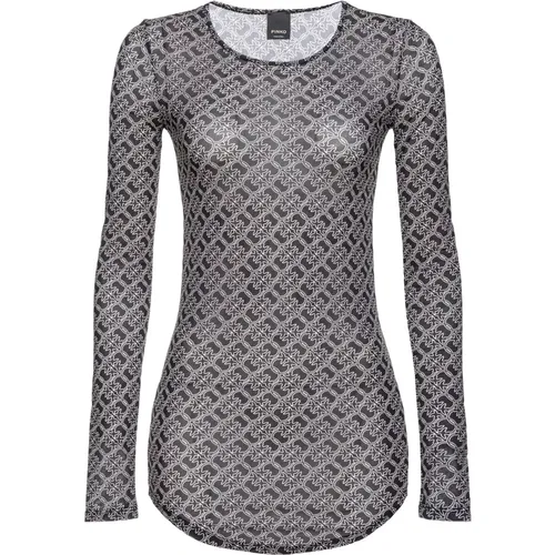 Langarm-Pullover mit Logo , Damen, Größe: L - pinko - Modalova