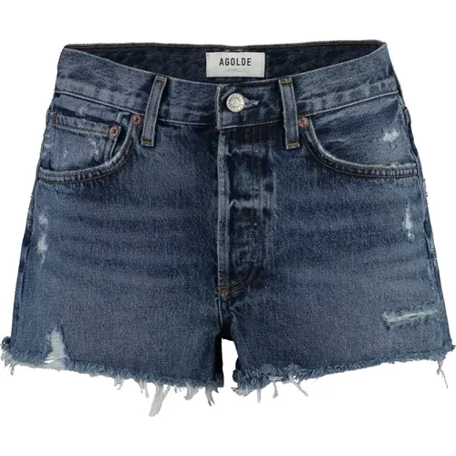 Denim Distressed Shorts mit Frayed Hem - Agolde - Modalova