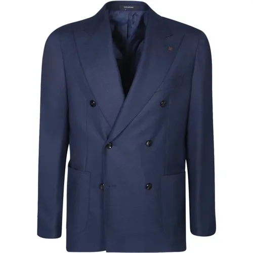 Blazers, male, , Size: M Wool Double-Breasted Blazer - Tagliatore - Modalova