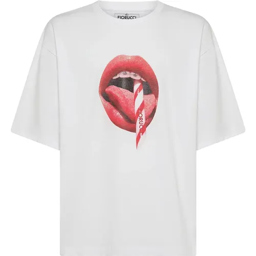 T-Shirts, male, , Size: L Graphic Mouth Print T-shirt - Fiorucci - Modalova